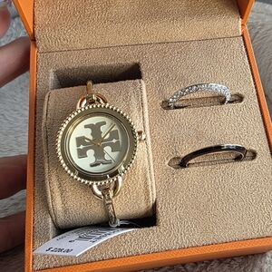 TORY BURCH The Miller Gold Tone Stainless Bangle Bracelet Watch